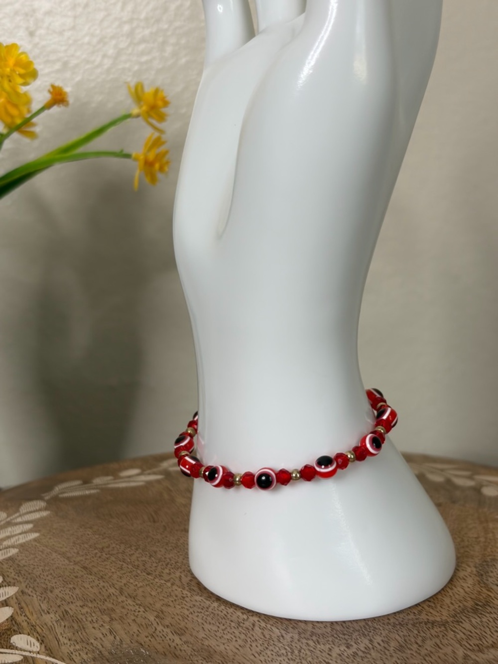 Red Evil Eye Bracelet Adjustable Protection Bracelet Minimalist Stackable